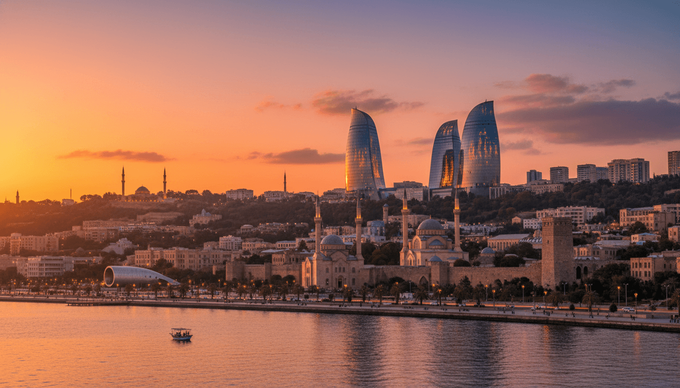 Baku, Azerbaijan skyline featured on HijrahList