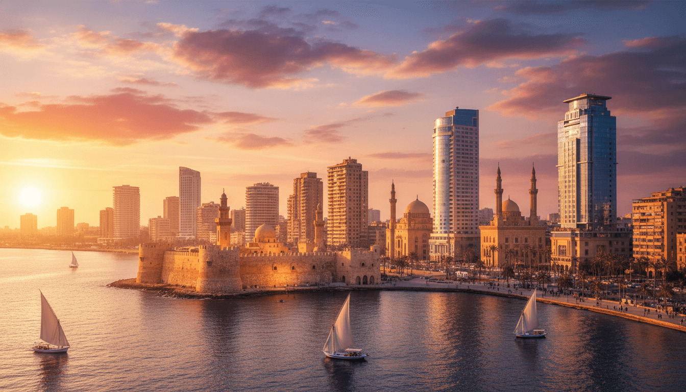 Alexandria, Egypt skyline featured on HijrahList